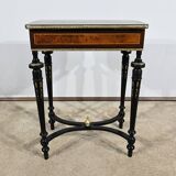 Small Living Room Table in Rosewood and Amboyna Burl, Louis XVI style, Napoleon III period – Mili