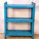 Étagère en teck birman avec patine bleu d’origine