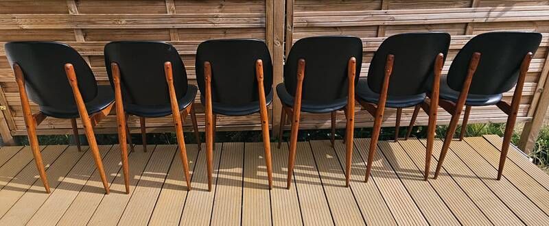 6 "Pegasus" chairs by Pierre Guariche for Baumann, France, 1960s.