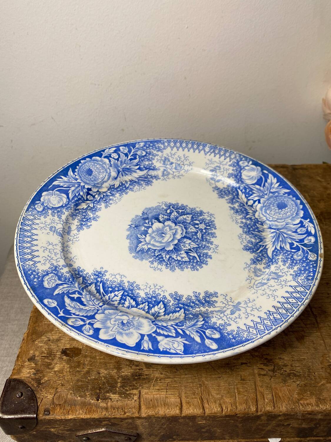 Old Sarreguemines earthenware dish