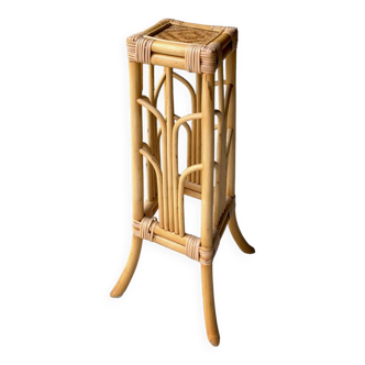 Plant holder or vintage saddle in bamboo and rattan