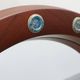 Pair of Deknudt Round Mirrors with Blue Ceramic Studs, Belgium, 1960s