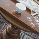 Wooden wooden art deco painted flowers