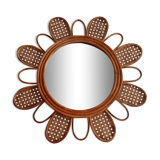 Rattan flower mirror and canning, 56 cm