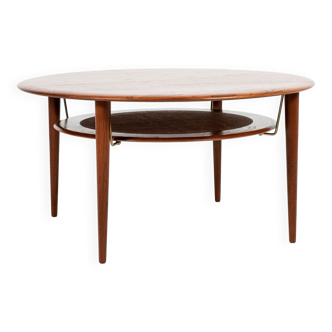 Table Basse Ronde Mid-Century en Teck par Peter Hvidt & Orla Mølgaard-Nielsen pour France & Søn