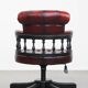 Chaise de bureau Chesterfield en cuir de vachette rouge/noir et bois