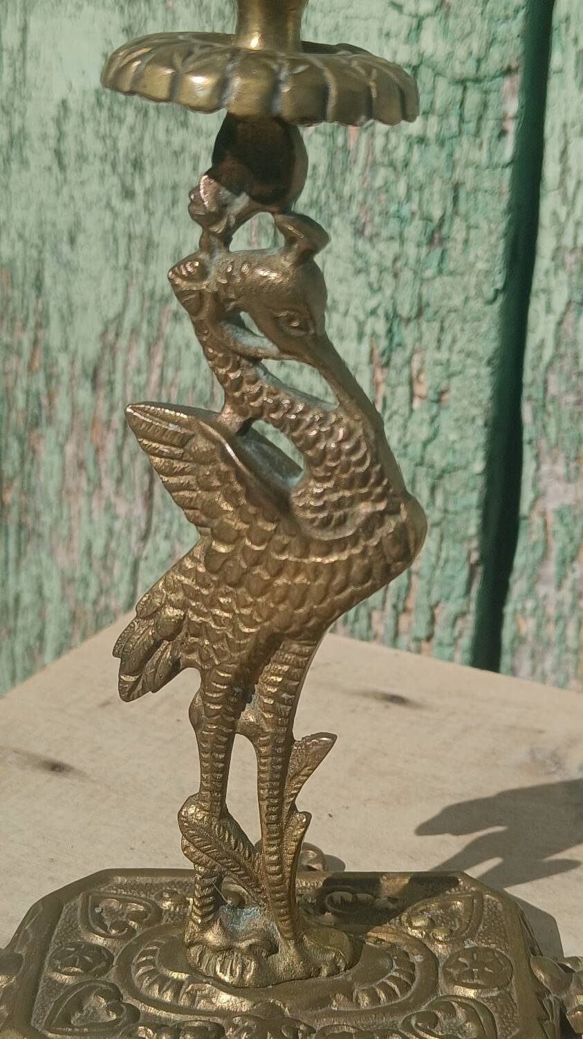 Antique bronze candlesticks