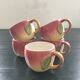 Service 5 tasses à thé barbotine rose