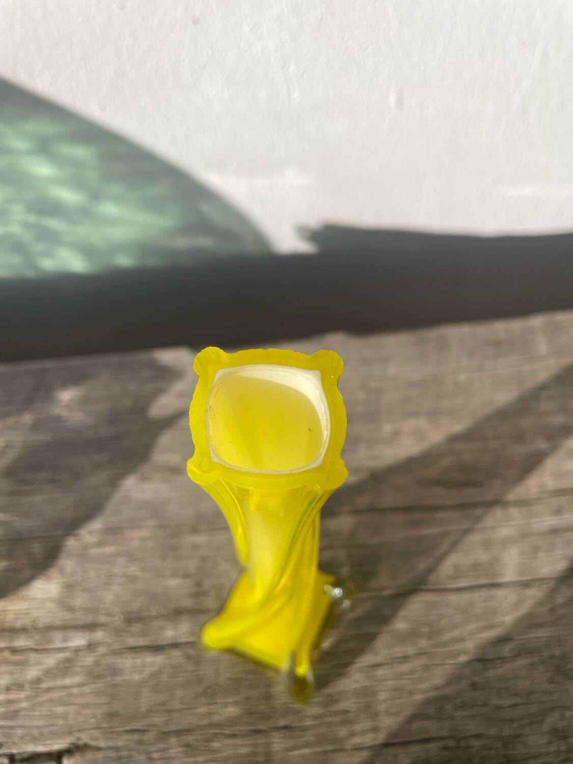 Murano yellow glass soliflore vase, 1960