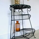 Etagère d'angle en fer forgé vintage