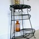 Etagère d'angle en fer forgé vintage