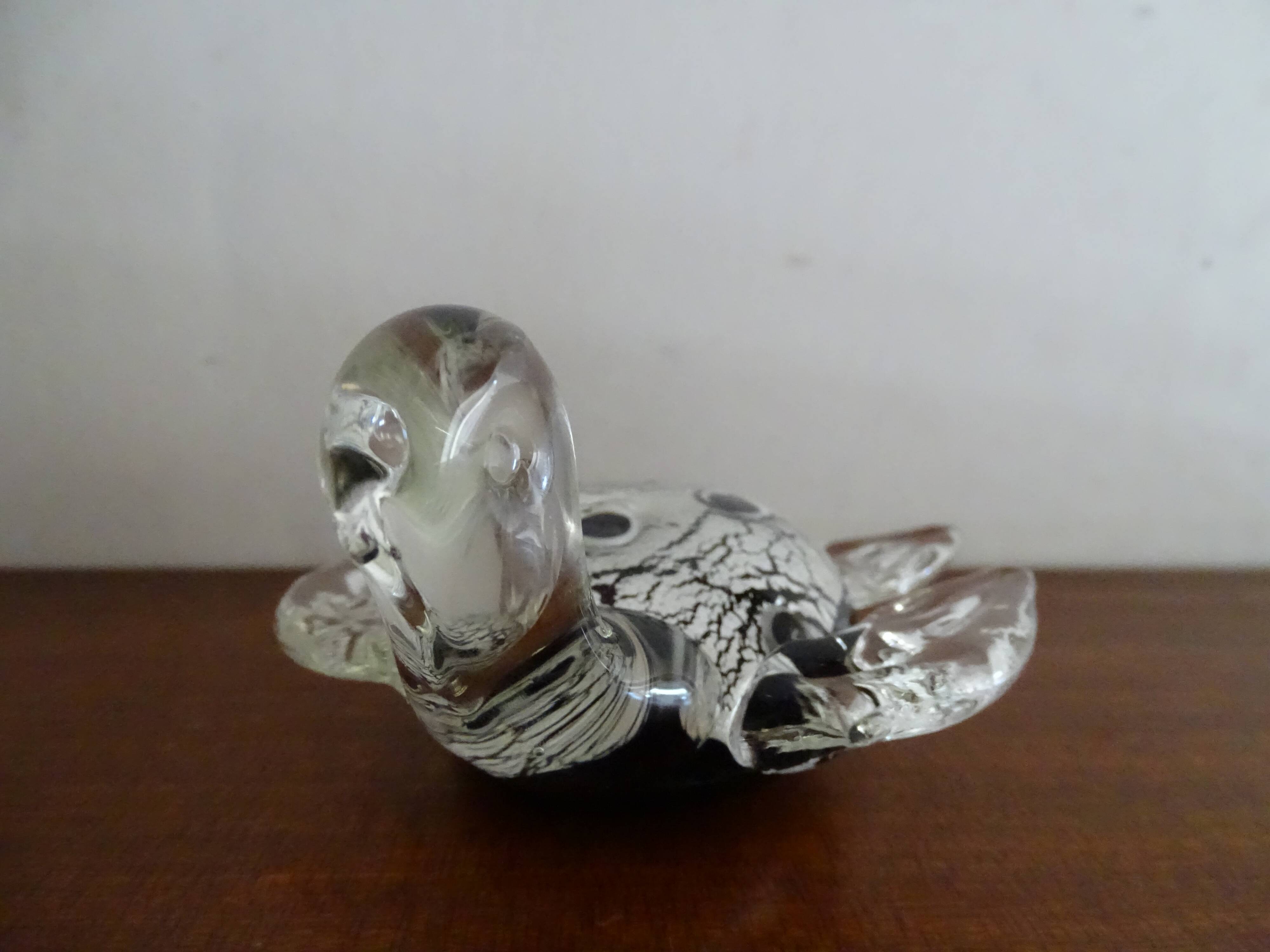 Murano turtle paper press glass silver powder