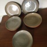 Vintage enamelled sandstone dessert plates