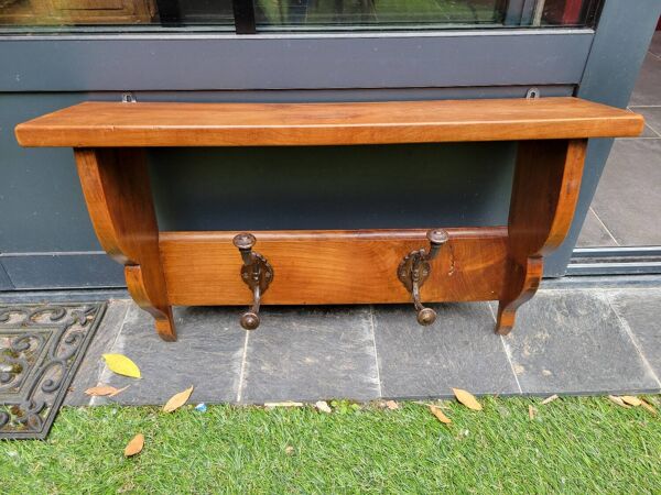 Porte manteau porte chapeau en noyer