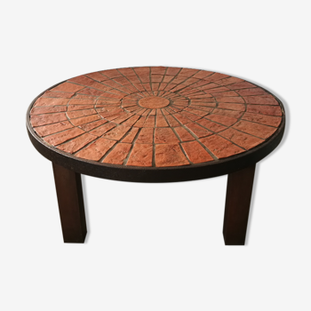 Terracotta round coffee table
