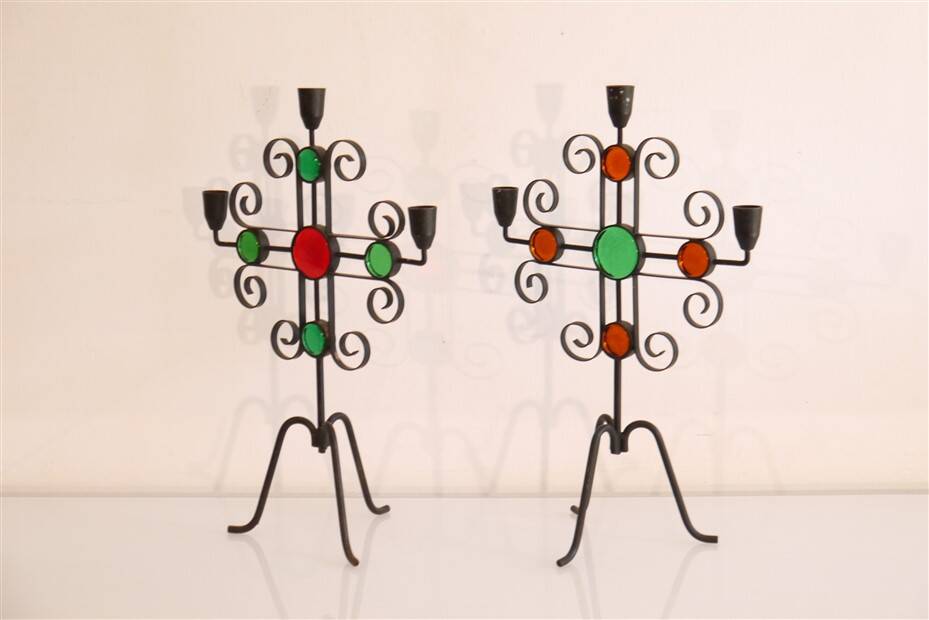 Pair of Swedish candlesticks from Ystad metall 1970