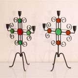 Pair of Swedish candlesticks from Ystad metall 1970
