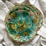 5 plates in vine leaf slip, late 19th century