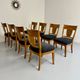 Set of 8 19th century Biedermeier art deco chairs in walnut with new upholstery