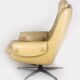 Vintage Finnish Leather Swivel Lounge Chair with Adjustable Recline, 1970s