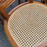 4 Louis XV chairs in solid wood and cane