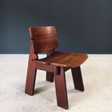 Constructivist Oak Dining Chairs, Belgium, 1960s, Set of 4