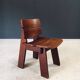 Constructivist Oak Dining Chairs, Belgium, 1960s, Set of 4