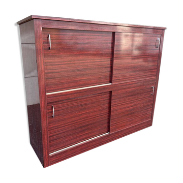Meuble de rangement, séparateur en bois à portes coulissantes