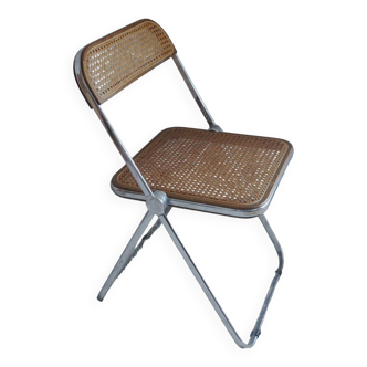 Vintage design cane folding chair: Giancarlo Piretti
