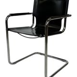 Set of 4 design cantilever chairs black and chrome design made in Italy