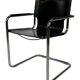 Ensemble de 4 chaises cantilever design noir et chrome fabriquées en Italie