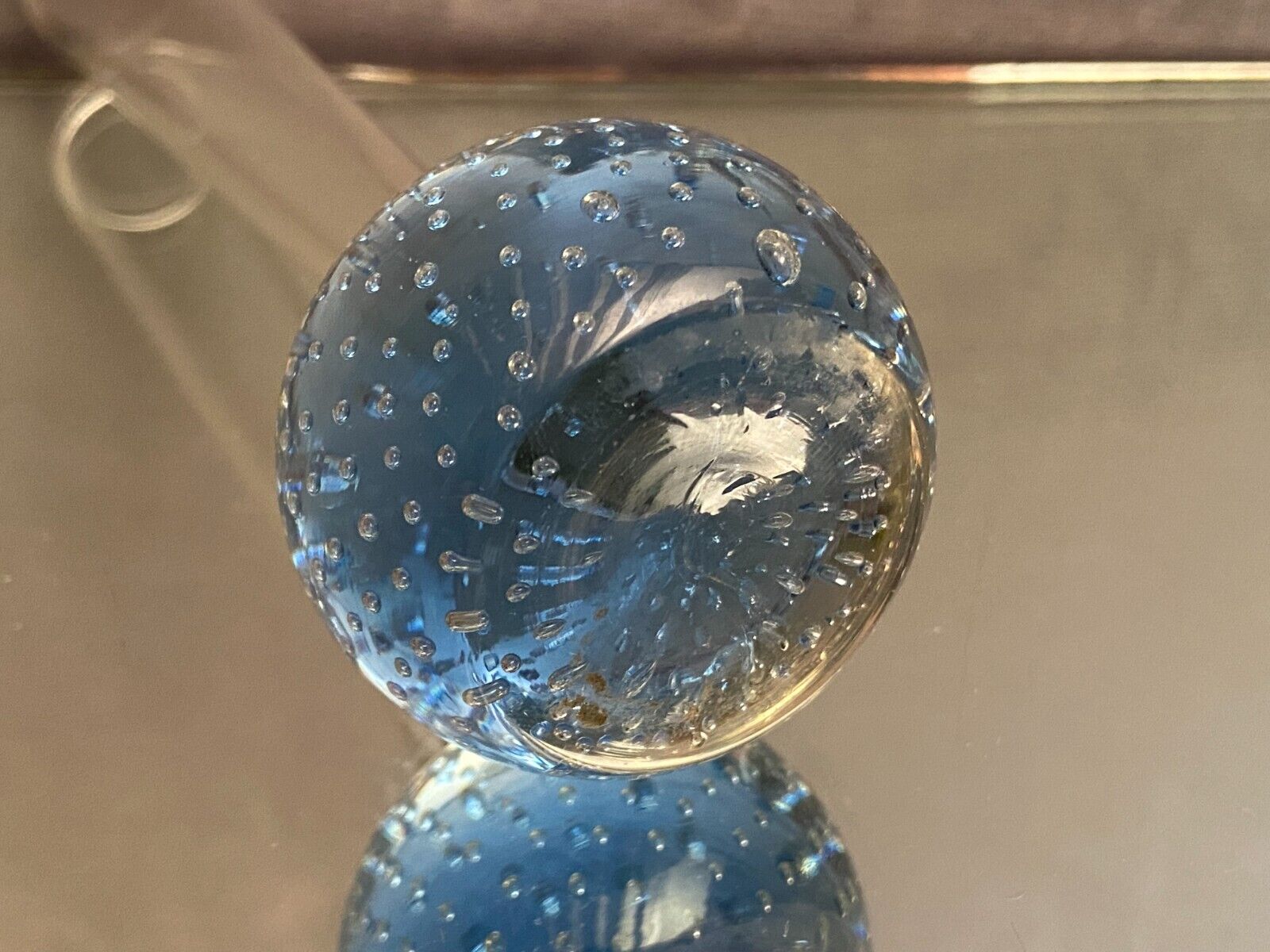 Long-necked soliflore vase on sulphide ball base