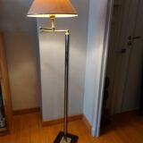 Vintage reading floor lamp in gold metal