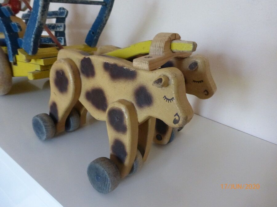 Jouet attelage en bois