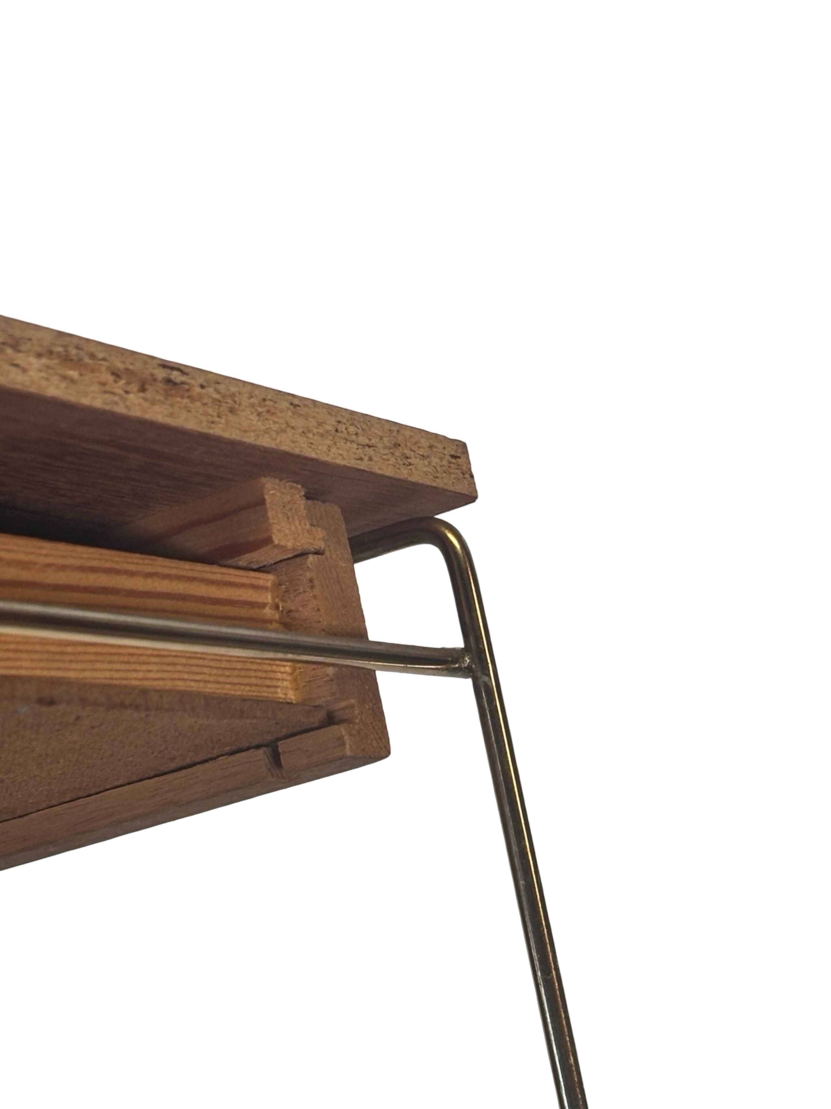 Vintage Floating Wall Shelf With Drawer, Teak String Rack 60's Design