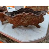 Set of 4 cast iron planters from 1900 from Charleville - Mézières, rockery style