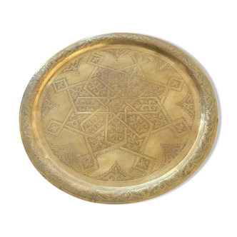 Oriental brass tray