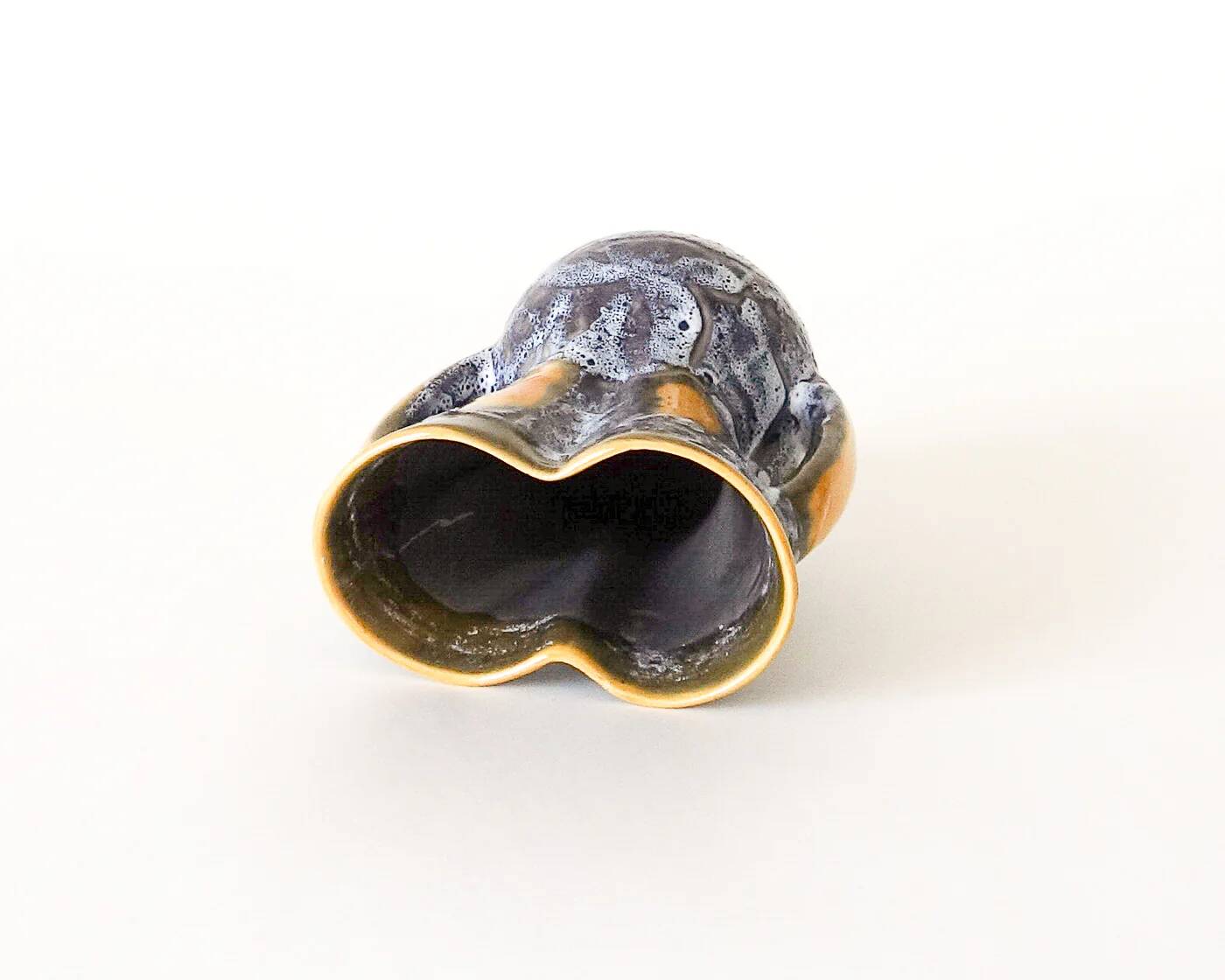 Grey and mustard Vallauris vase