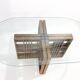Table à manger en bois et verre, Italie 1960