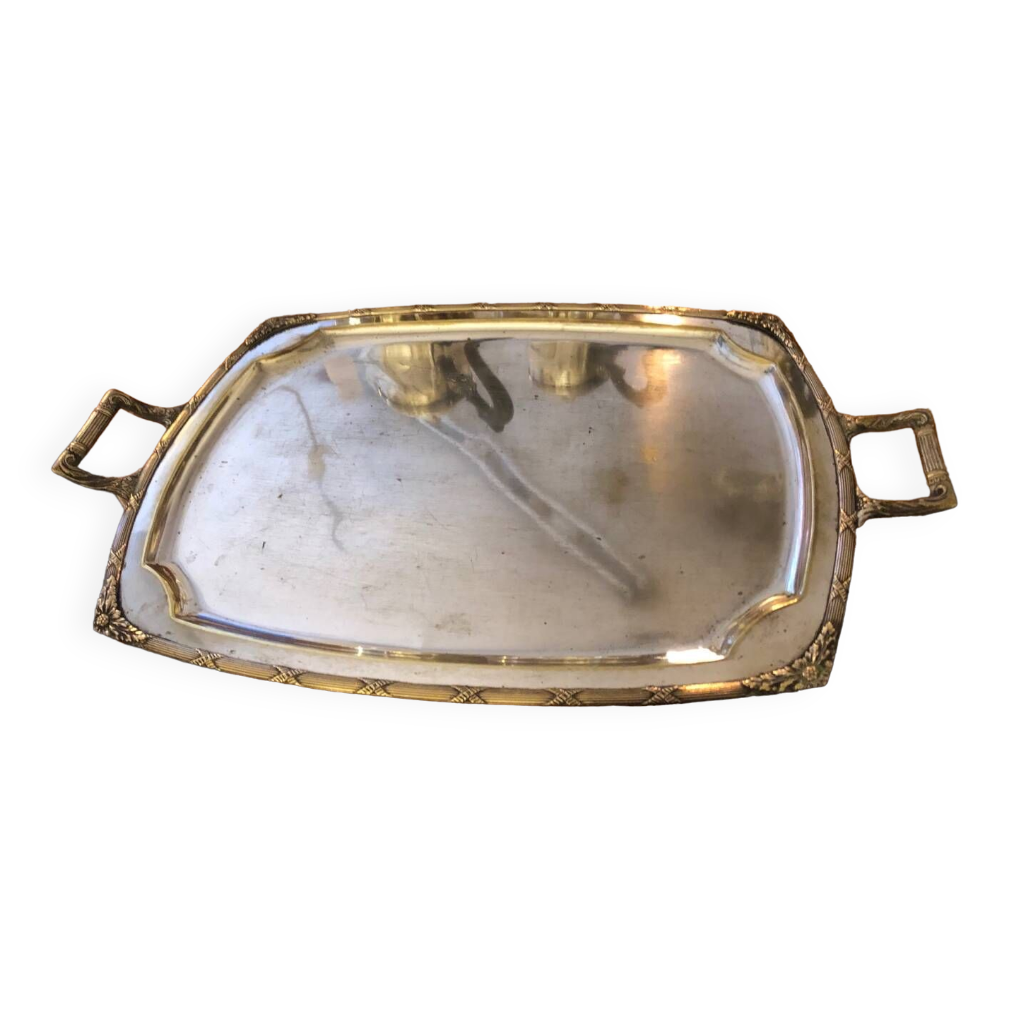 Silver metal tray