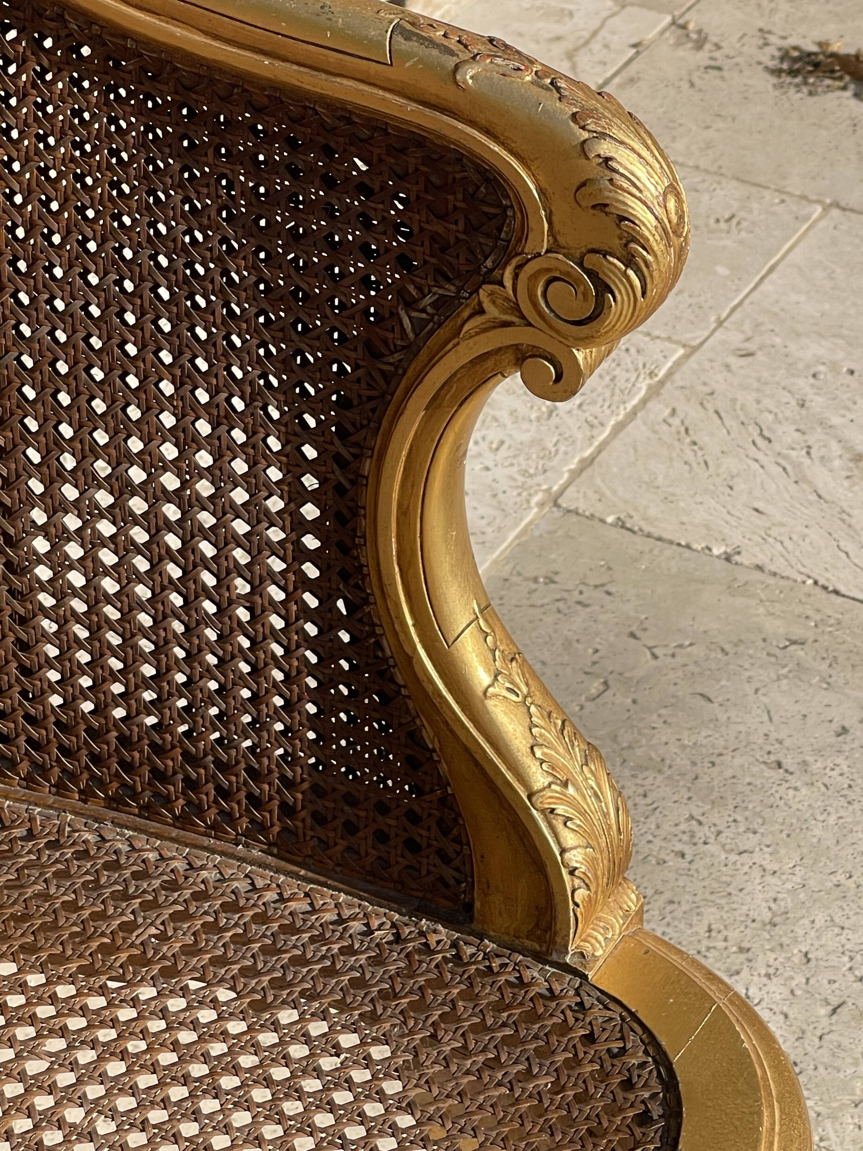 Louis XV Style Gilded Wood Bench