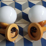 Pair of pine scndivave sconces