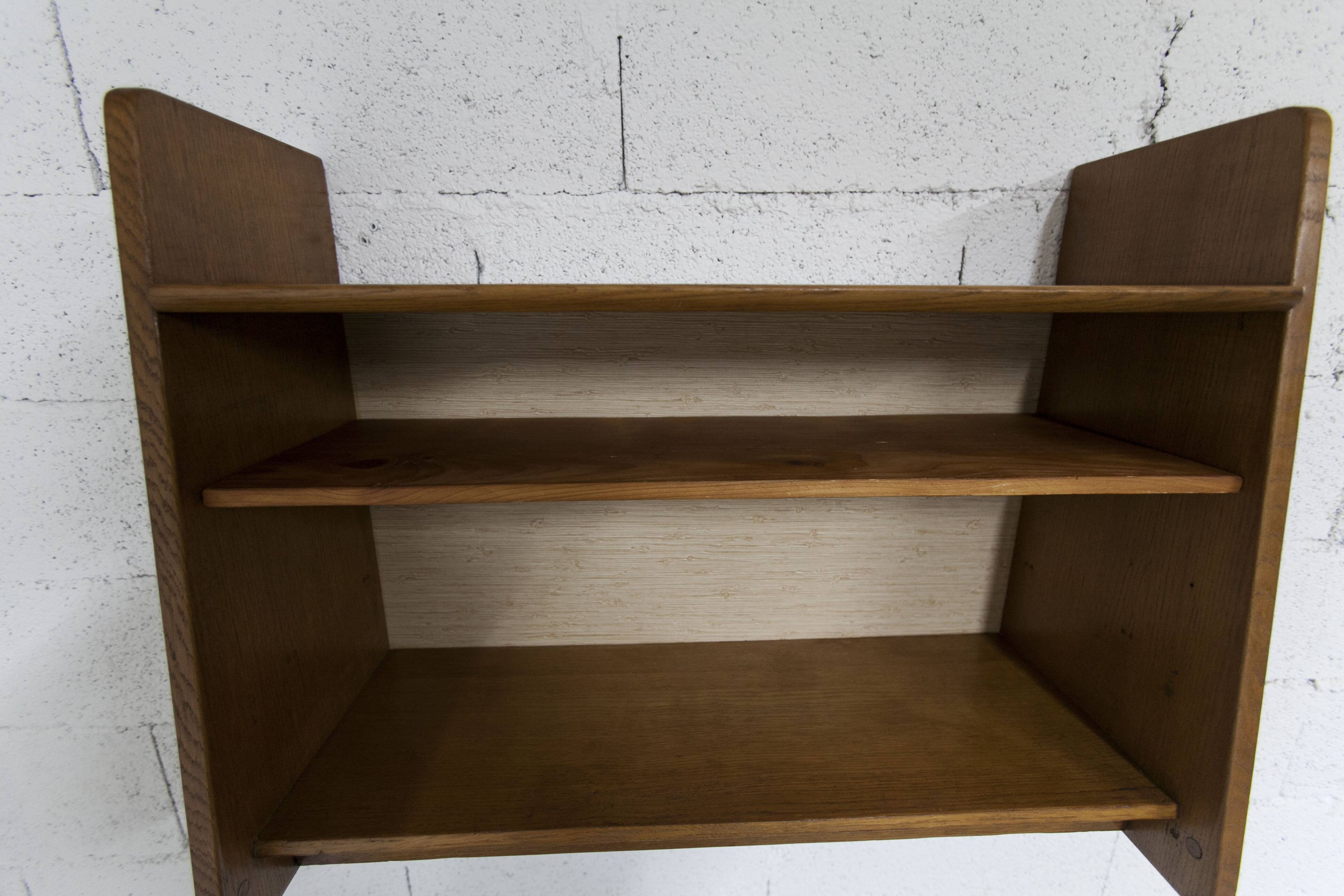 1950 wall shelf solid oak invisible fixings