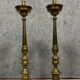 Pair of Italian bronze and brass candlesticks from the late 18th century