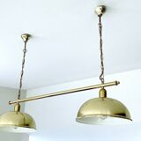 Large double vintage brass pendant light from the 60s