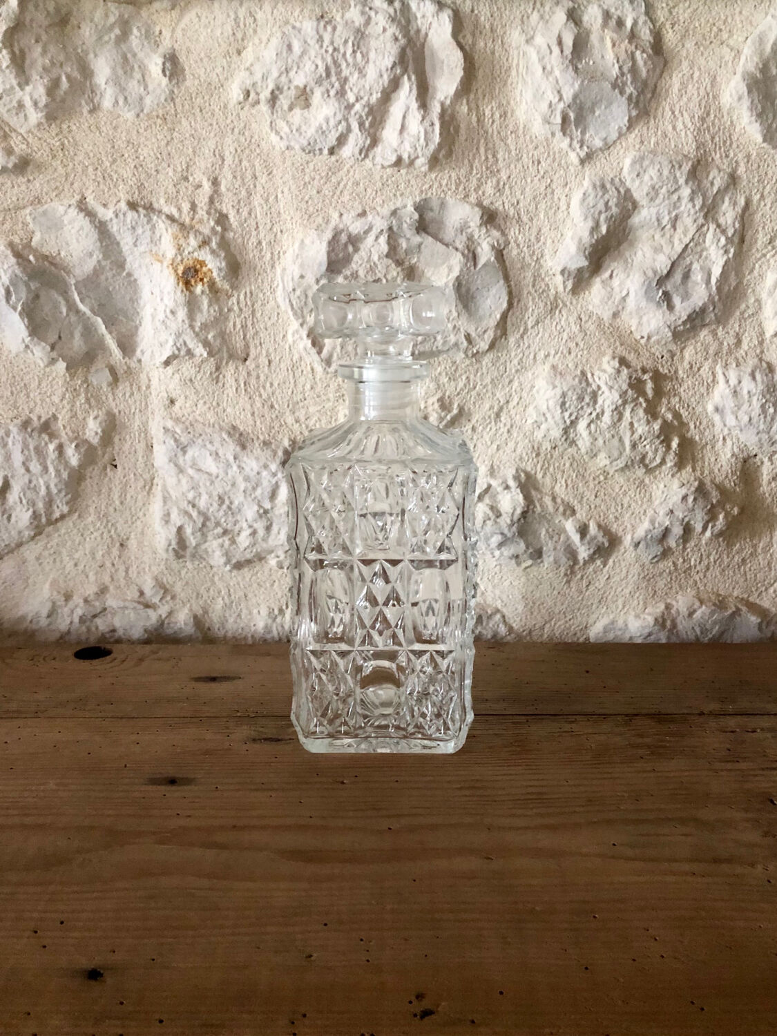 Large ornate glass carafe