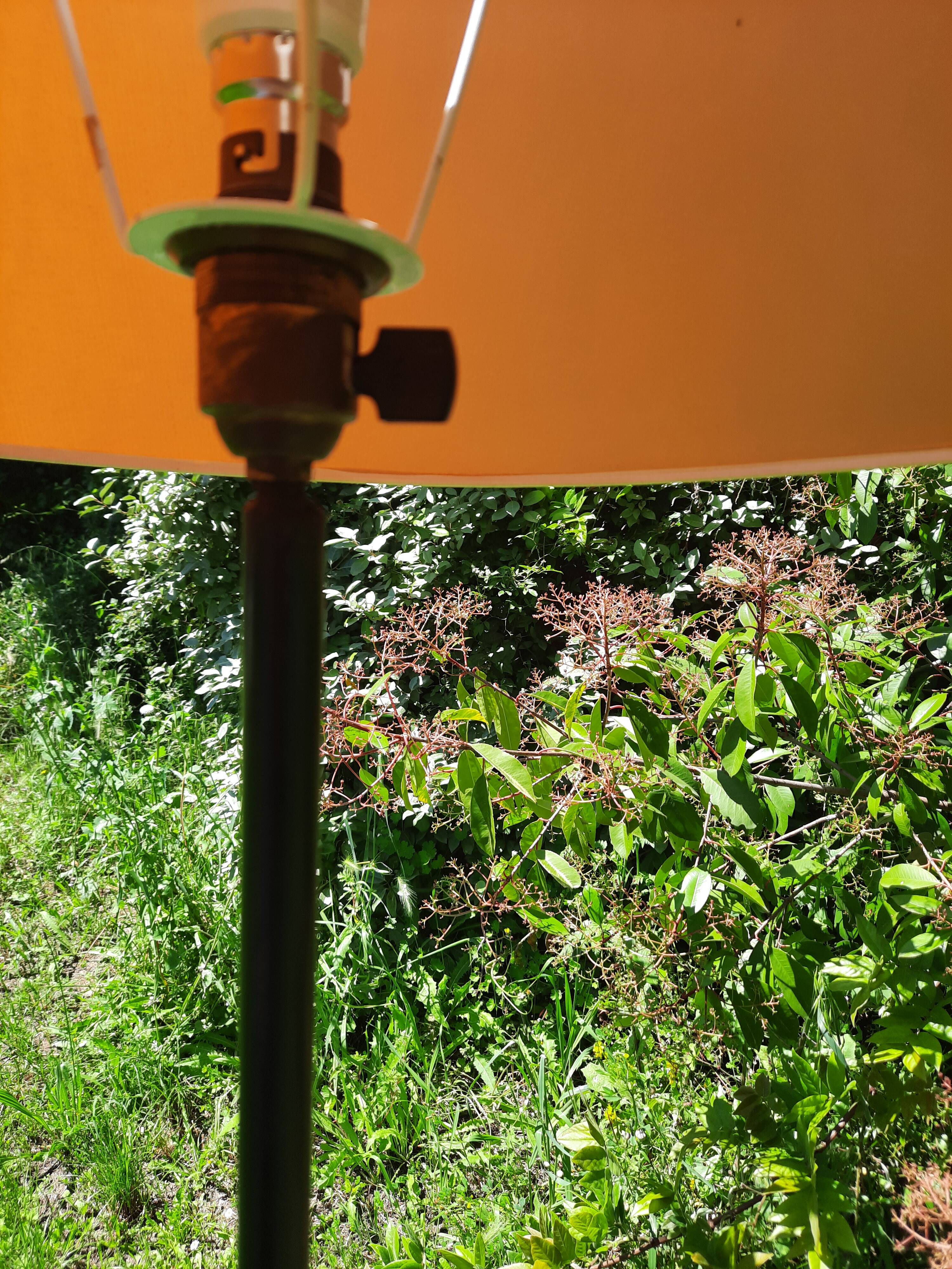 Wrought iron floor lamp with plant holder from the 50s/60s