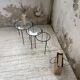 50s metal and glass nesting coffee tables