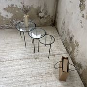 Tables basses gigogne métal et verre années 50