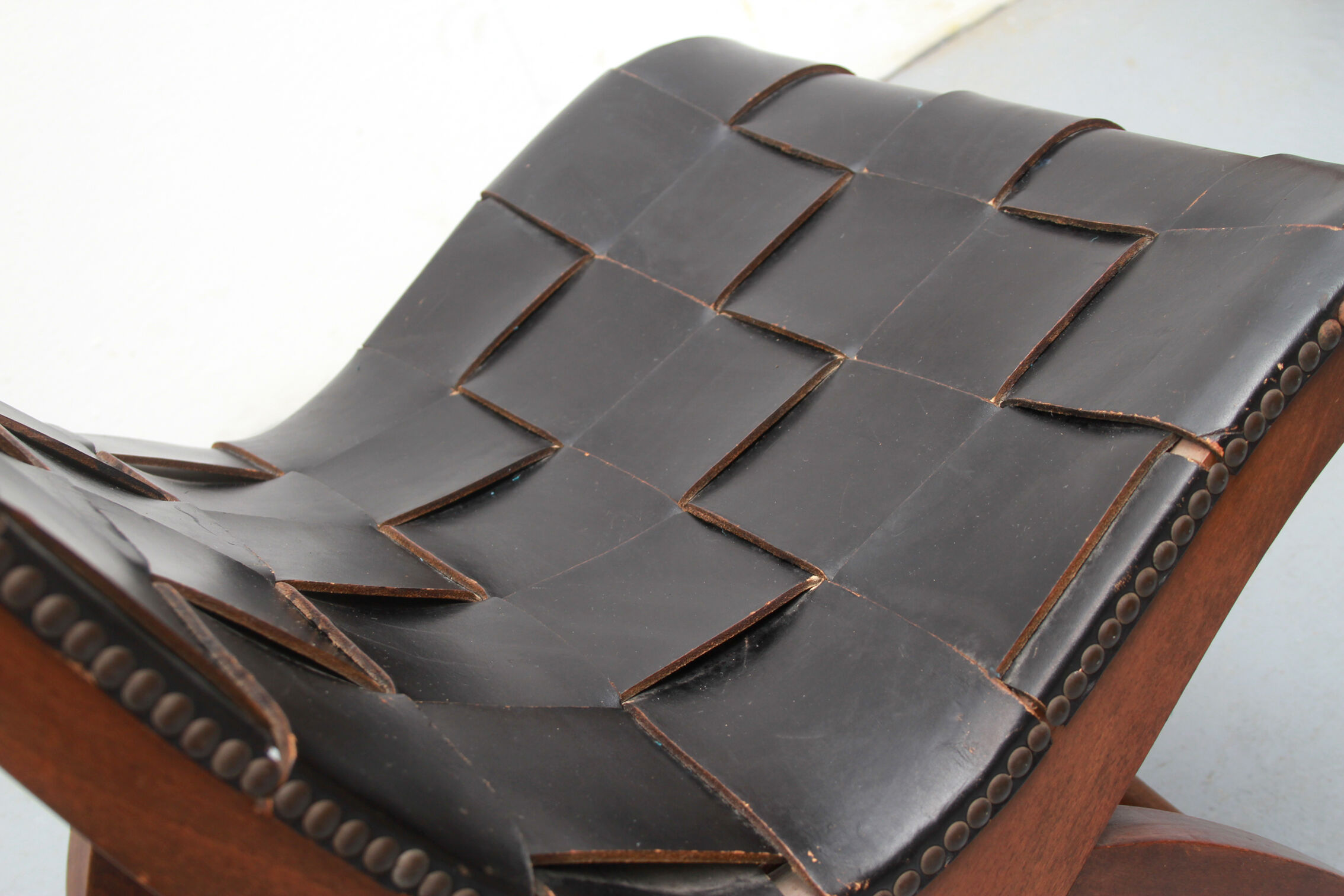 1950s chair in leather, Pierre Lottier